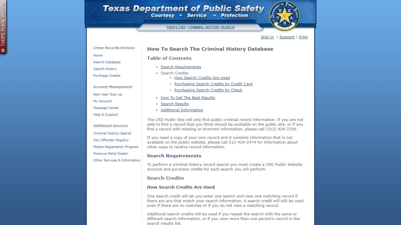 How To Search The Criminal History Database | TxDPS Crime ... - Texas